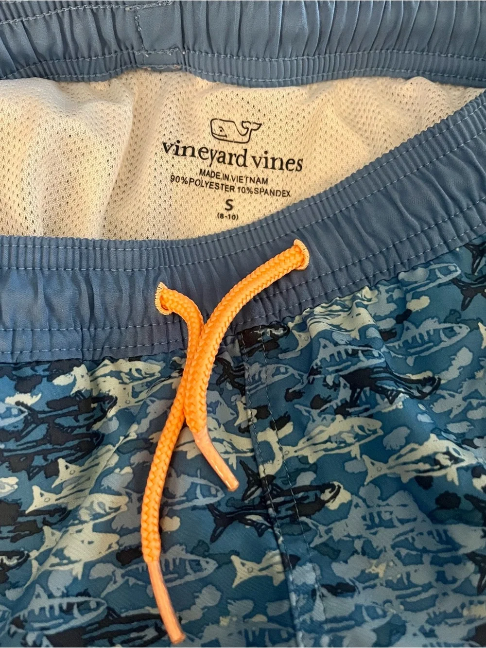 🦈 Vineyard Vines Boys Shark Print Swim Trunks | Size Small (8–10)